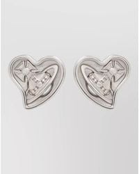 Vivienne Westwood - Faye Heart Stud Earrings Engraved Detail - Lyst