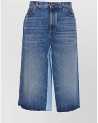 Chloé - Denim Jeans With Contrast Stitching And Frayed Hem - Lyst