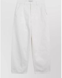 Ami Paris - Denim Trousers Straight Leg Belt Loops Pockets - Lyst