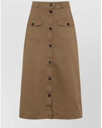 Saint Laurent - Midi Skirt - Lyst