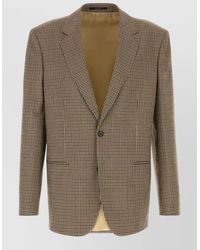 Gucci - Embroidered Wool Blazer Checked Pattern - Lyst