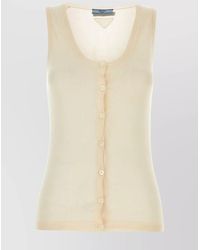 Prada - Cashmere Silk Sleeveless Knitted Top - Lyst