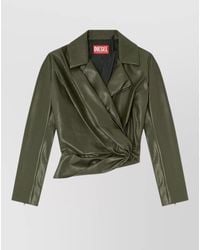 DIESEL - Draped Wrap Single Breasted Coat - Lyst