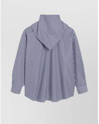 Ami Paris - Striped Bandana Collar Cotton Shirt - Lyst