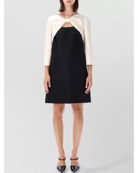 Valentino Garavani - Crepe Couture Dress Boat Neckline Bow - Lyst