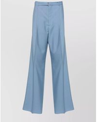 Lanvin - Virgin Wool Wide-Leg Trousers - Lyst