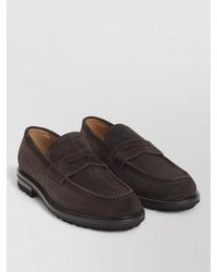 Kiton - Suede Penny Loafers Hand Stitched Apron Toe - Lyst