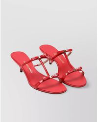 Ferragamo - Bow Detail Kitten Heel Open Toe Mules - Lyst