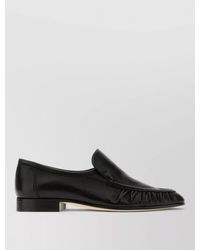 The Row - Leather Lace Up Loafers Round Toe Design - Lyst