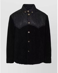 Versace - Paneled Faux Shearling Jacket - Lyst