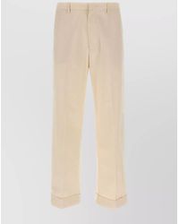Valentino Garavani - Turn-Up Trousers With Back Pockets And Cuffed Hem - Lyst
