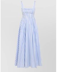 Sportmax - Filato Striped Cotton Sleeveless Midi Dress - Lyst