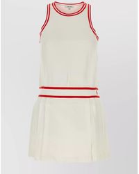 Sporty & Rich - Pleated Dress Round Neck Contrast Trim - Lyst