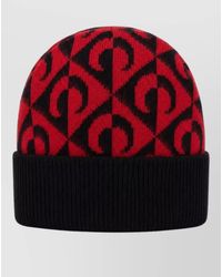 Marine Serre - Moon Motif Knit Beanie Folded Cuff - Lyst