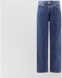 RE/DONE - Cotton Mid-Rise Straight-Leg Jeans - Lyst