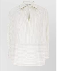 Max Mara - Silk Cotton Striped Blouse - Lyst