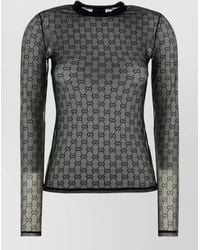 Gucci - Mesh Crew Neck Top Fitted Silhouette Long Sleeves - Lyst