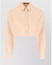 Raf Simons - Cotton Piqué Cropped Shirt - Lyst
