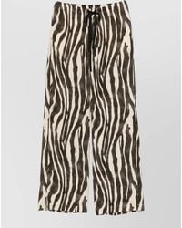 Alysi - Zebra Pattern Lounge Trousers Elasticated Waistband - Lyst