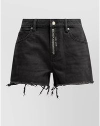 Alexander Wang - Fly High Waist Denim Five Pocket Shorts - Lyst