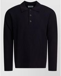 NN07 - Harald Wool Long Sleeve Polo Sweater - Lyst