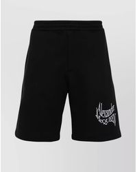 McQueen - Organic Cotton Logo-Embroidered Regular-Fit Bermuda Shorts - Lyst