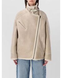 Isabel Marant - Adelina Shearling Coat High Collar Buckle - Lyst