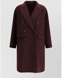 Brunello Cucinelli - Double-Breasted Coat With Peaked Lapels And Button Detailing - Lyst