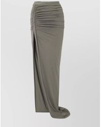 Rick Owens - Draped High Waist Skirt With Side Slit - Lyst