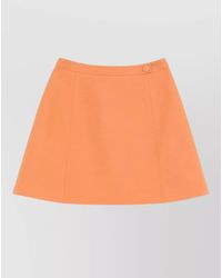 Valentino Garavani - Midi Skirt Nylon Blend Silk Buttons - Lyst