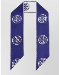 Tory Burch - Silk Logo-Print Asymmetric Scarf - Lyst