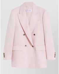 Max Mara - Silk Blend Double-Breasted Ombrosa Blazer - Lyst