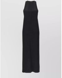 Saint Laurent - Satin Crepe Maxi Dress With Back Cutout - Lyst