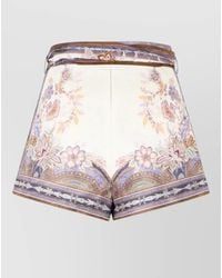 Zimmermann - Luna Linen Shorts Belted High Waist - Lyst