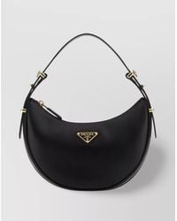 Prada - Curved Shape Top Handle-Tone Hardware Handbag - Lyst