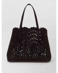 Alaïa - Mina 25 Suede Tote Handbag Cutout Design - Lyst