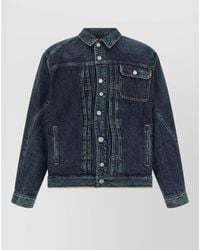 Undercover - Sculpted Seams Denim Jacket Point Collar - Lyst