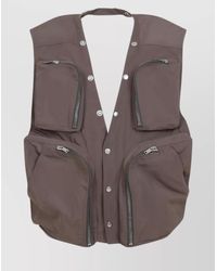 Rick Owens - Cargo Vest With Open Back And High Collar - Lyst