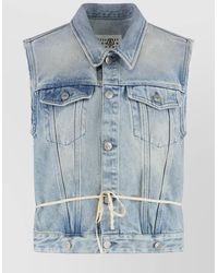 MM6 by Maison Margiela - Denim Midi Dress Removable Skirt Belt - Lyst