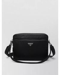 Prada - Renylon And Saffiano Leather Crossbody Bag - Lyst