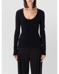 Stella McCartney - Knit Stretch Top Long Sleeves Scoop Neckline - Lyst