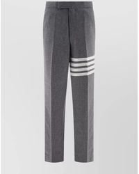 Thom Browne - Wool Cashmere Flannel Mid-Rise Straight-Leg Tailored Trousers - Lyst