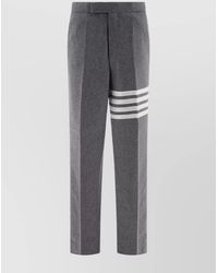 Thom Browne - Striped Trousers With Pleats And Pockets - Lyst