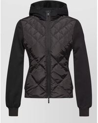 Moncler - Hooded Cotton Jersey Jacket Zip Pockets - Lyst