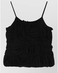 Comme des Garçons - Sleeveless Ruched Top Round Neck Ruffles - Lyst