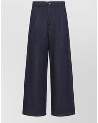 Dries Van Noten - Denim High-Rise Pleated Wide-Leg Jeans - Lyst
