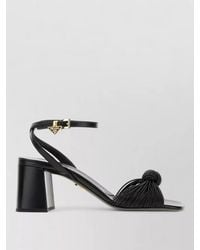 Prada - Leather Sandals Block Heel Open Toe - Lyst