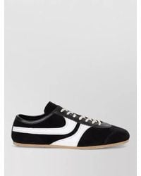 Dries Van Noten - Stripe Detail Leather Trim Suede Sneakers - Lyst