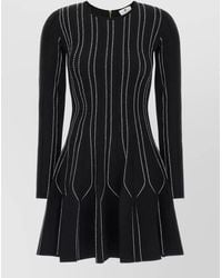 Elisabetta Franchi - Origami Knit Long-Sleeve Mini Dress - Lyst