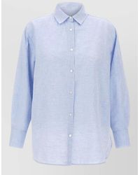 Woolrich - Linen Cotton Boyfriend Shirt Long Sleeves - Lyst
